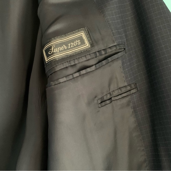 Canali Proposta Super 120’S Mens Tailored Wool Plaid Tall Sport Coat Blazer 44L - Picture 4 of 14